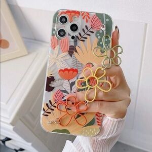 iPhone Floral Flower Spring Summer Boho Hippie Phone Case with Chain NWOT